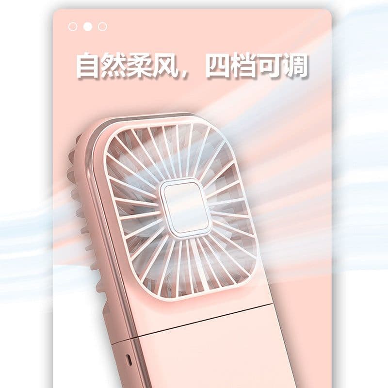 image-Handheld Fan Portable USB 2000mAh Black Folding
