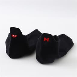 image-Women's Cotton Boat Socks - Embroidered Heart Khaki