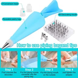 image-420-Piece Cake Turntable Decorating Kit - Stainless Steel Molds