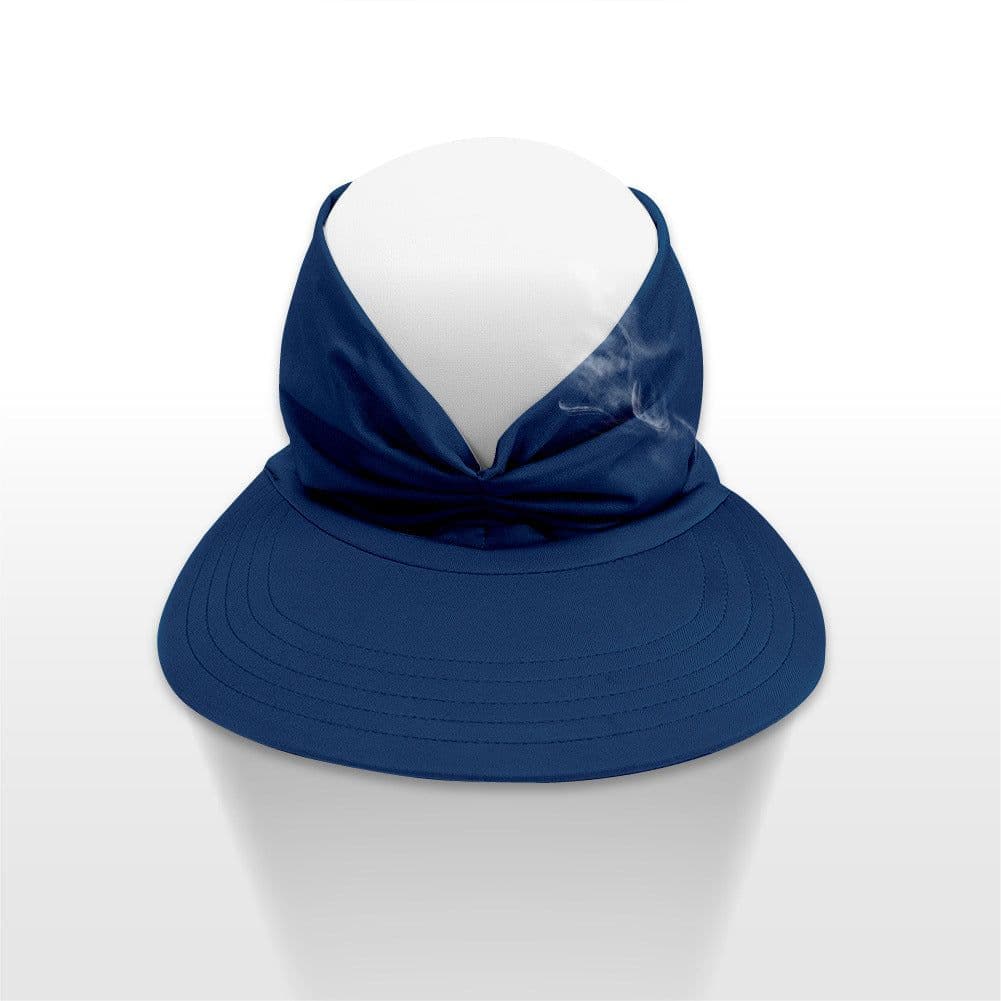 image-Women's Sun Visor Hat - Royal Blue Wide Brim UV Protection