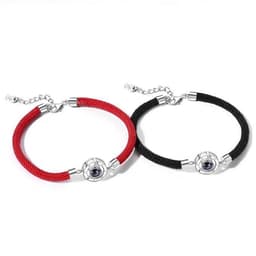 image-Couple Bracelets 100 Languages I Love You - Black Red