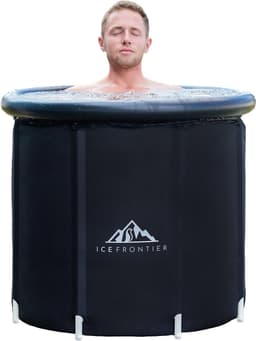 image-Inflatable PVC Bath Tub - Black 85x75cm Adult Bathing