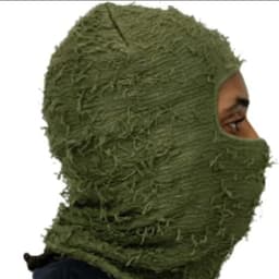 image-Camouflage Knitted Balaclava Hat - Polyester Coffee