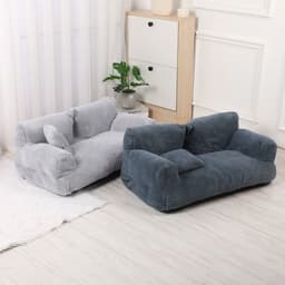 image-Pet Sofa Bed - Rabbit Plush Khaki S 45x38x22cm