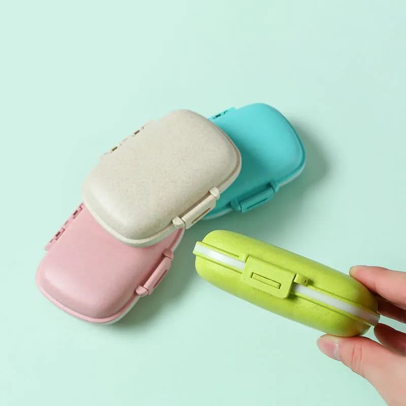 image-Portable 7-Day Pill Organizer - Double-Layer Sealed Storage