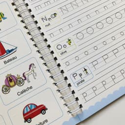 image-Cross-border e-commerce French copybook children's hard pen groove word sticker magic can be eliminated practice copybook control pen training