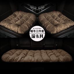 image-Plush winter car seat cushion three pieces down cotton full car cover cushion cover thick universal car cushion wool cushion winter