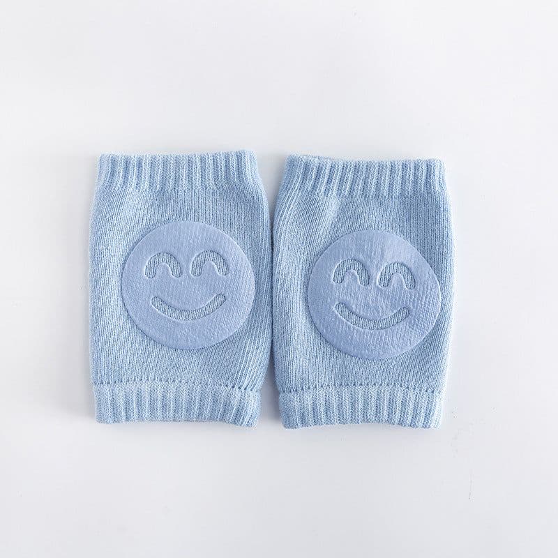 image-New terry children's knee pads elbow pads summer baby baby crawling toddler knee pads non-slip dispensing smiley face knee pads