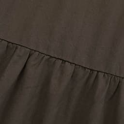 image-Cotton Linen Pleated Skirt - Brown 5XL Long