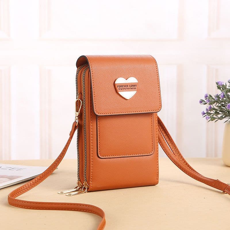 image-2022 new touch screen mobile phone bag female small oblique cute mobile phone small bag fashion wallet vertical section