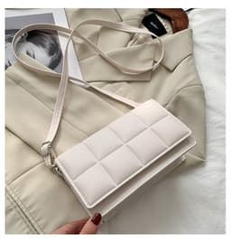 image-Women's PU Crossbody Bag - Brown Small Square Shoulder Bag