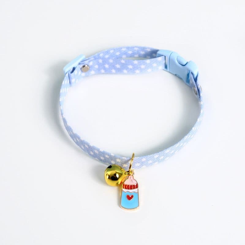 image-Dayuanzi Pet Collar - Denim Pink Cat Claw S