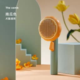image-Pet Hair Removal Comb Dog Grooming Brush Gray Blue