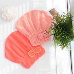 image-Coral Velvet Shower Cap - Purple 25x24cm