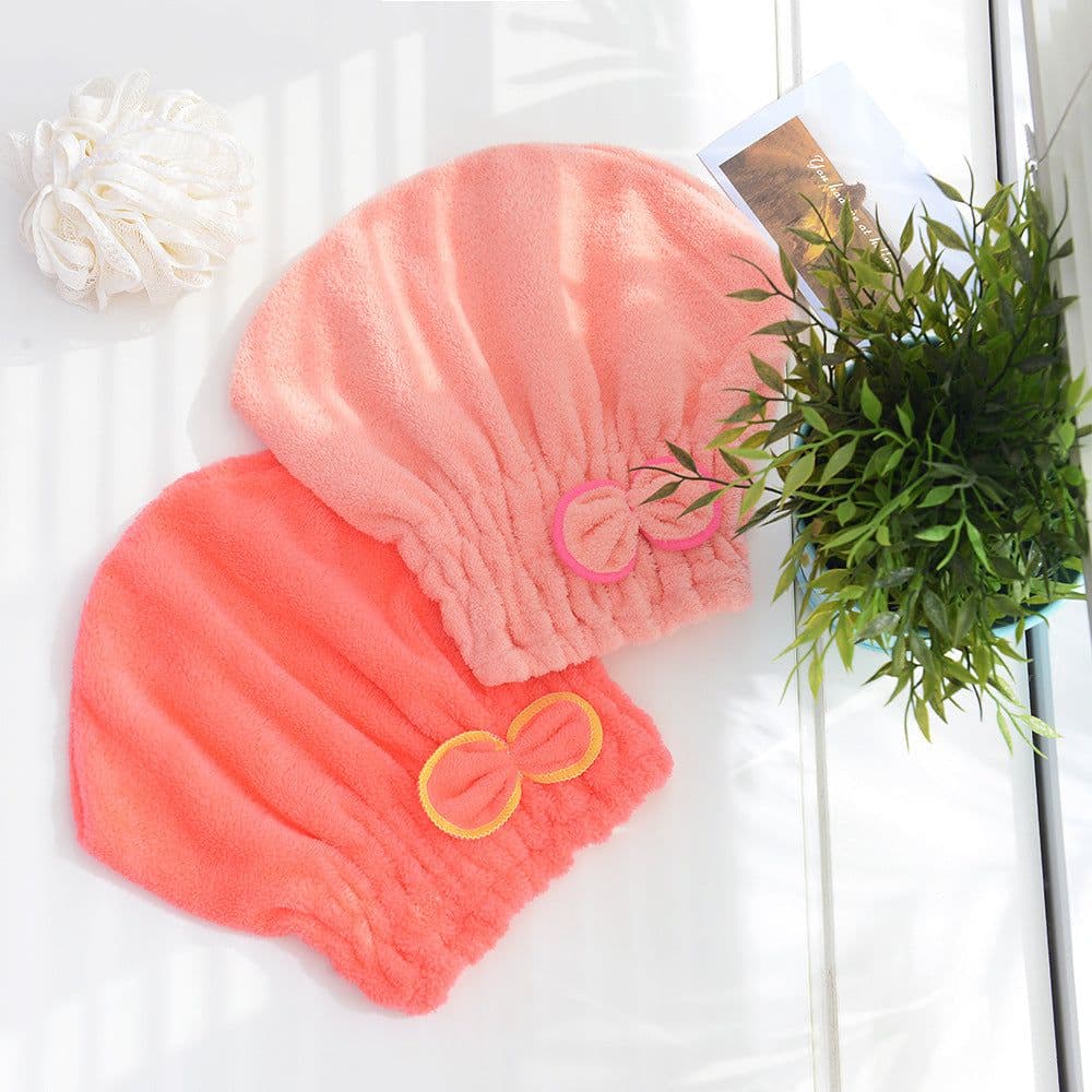 image-Coral Velvet Shower Cap - Purple 25x24cm