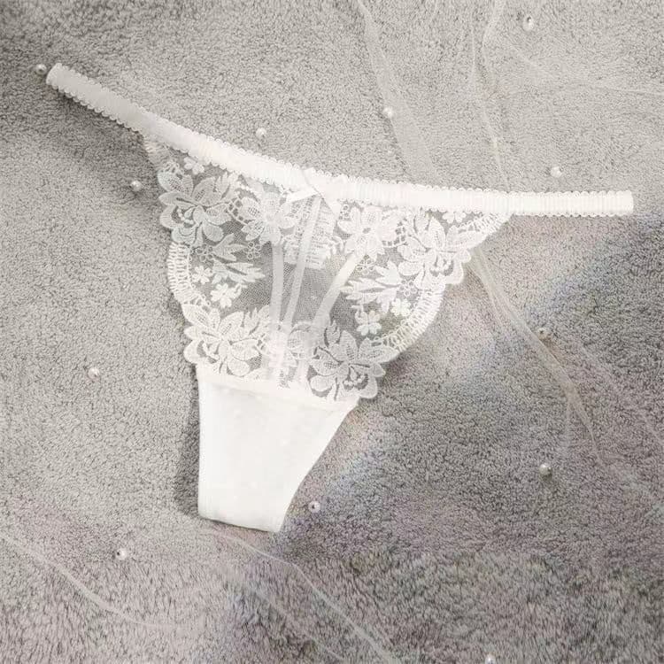 image-New French style sexy ultra-thin shapewear heavy industry embroidery perspective sexy multi-breasted corset bra set