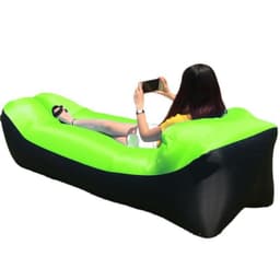 image-Inflatable Red Beach Sofa Air Bed Single Deck Portable Camping Chair (57 characters)