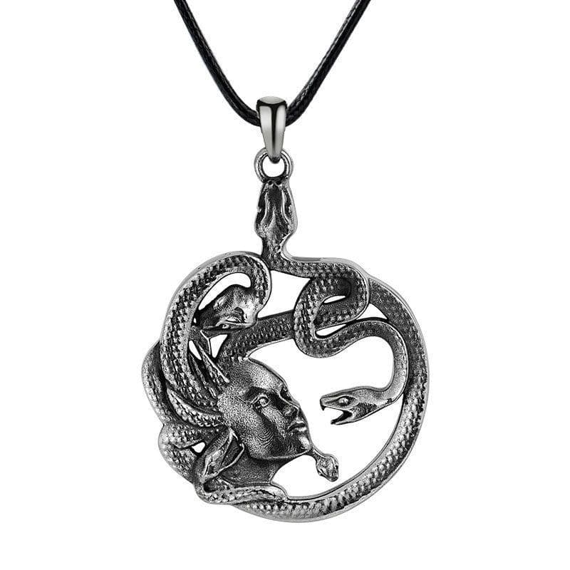 image-Medusa Snake Pendant Necklace - Copper Unisex Hip Hop