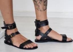 image-Men's Sandals Buckle Flat Shoes, 38-48 Sizes Brown Roman Style