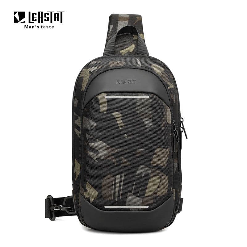 image-LEASTAT Chest Bag Men's USB Messenger - Camouflage