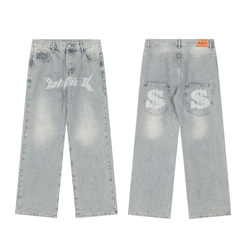 image-TIFO Loose Straight Jeans - Black XL Street Style