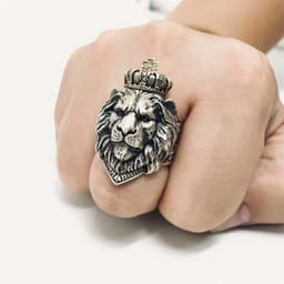 image-Huishun Lion Head Ring Titanium Steel Adjustable