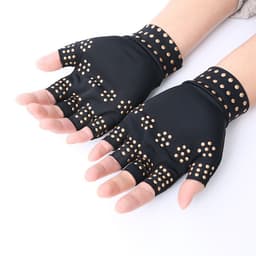 image-Half Finger Fitness Gloves - Non-Slip Nylon Black
