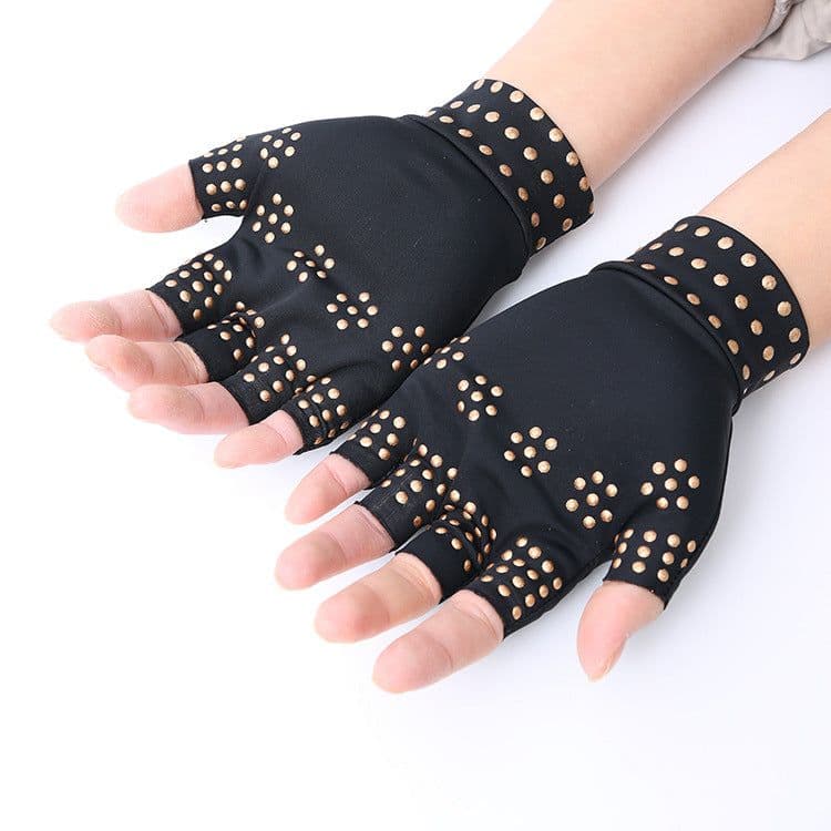 image-Half Finger Fitness Gloves - Non-Slip Nylon Black