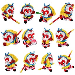 image-Douyin Rabbit Year Puzzle Sticker - DIY Crystal Diamond Fridge Decal - Cartoon Style