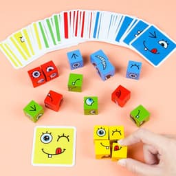 image-Face-changing Rubik's Cube Building Blocks Children's Thinking Training You Cry I Laugh Board Game Parent-child Early Education Educational Toys Cross-border Hot Sale