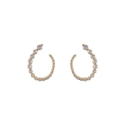 image-Gold Plated Zircon Ear Cuff - Geometric Non-Pierced Earrings