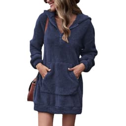 image-Women's Fleece Hoodie Jacket - Loose Fit Long Sleeve 3XL