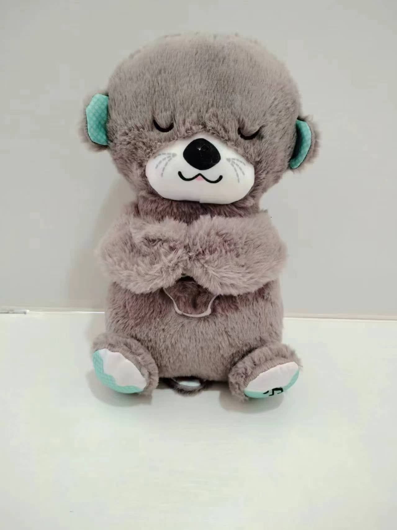 image-Breathing Bear Otter Plush Toy - Soothing Sleep Doll