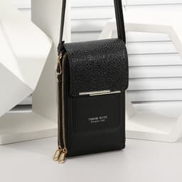 image-New-Blue PU Vertical Mobile Phone Bag, Small Cross-Body for Women