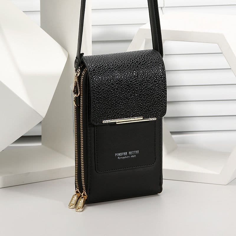 image-New-Blue PU Vertical Mobile Phone Bag, Small Cross-Body for Women