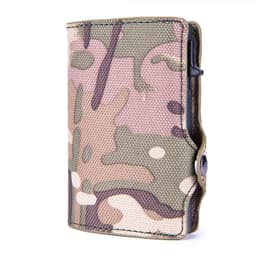image-Camouflage Green RFID Card Holder - PU Leather
