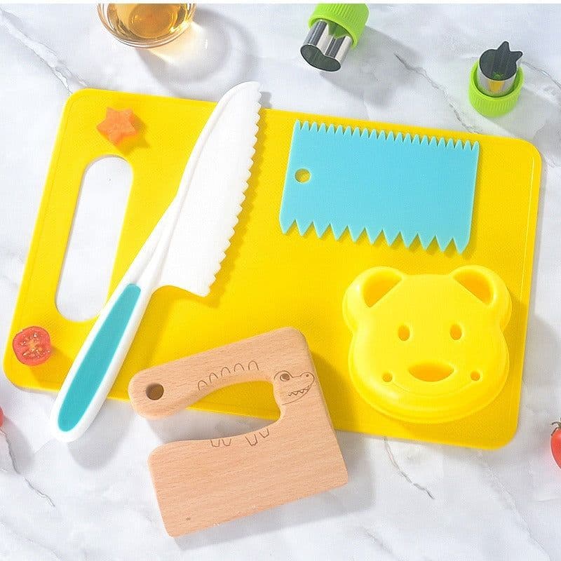 image-Ensiven Kids Kitchen Set - Plastic Fruit Knife 4pc