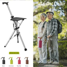 image-Taiwan Step2Gold/TaDa Delta Foldable Cane Chair Elderly Walking Cane Stool Light Cane Stool