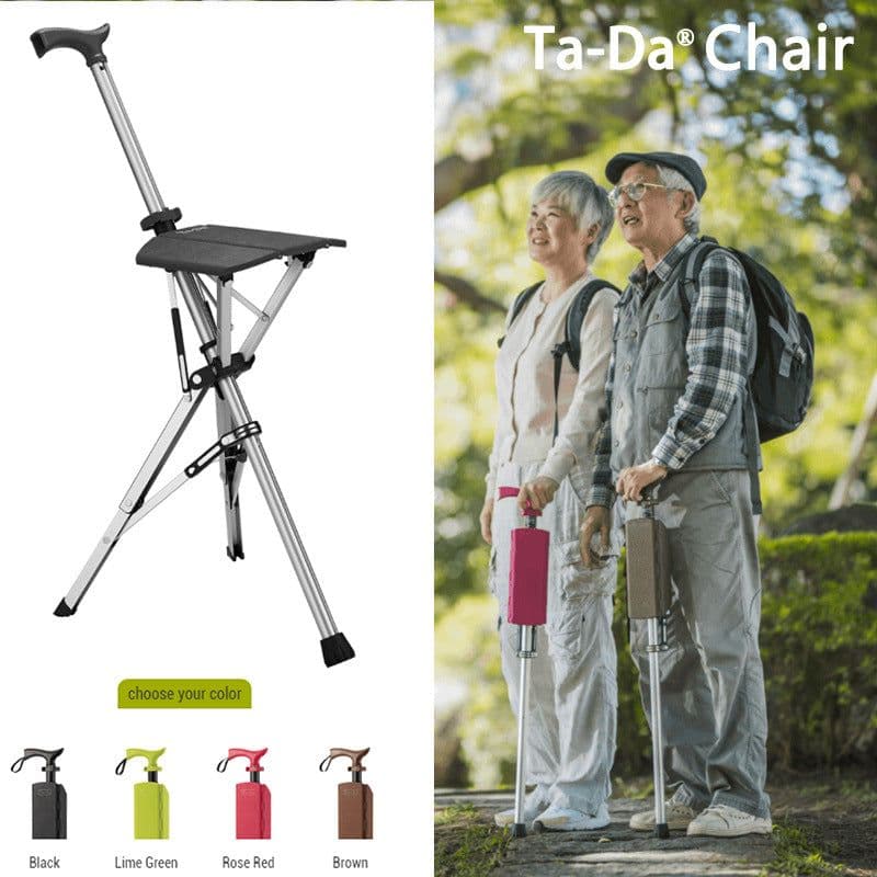 image-Taiwan Step2Gold/TaDa Delta Foldable Cane Chair Elderly Walking Cane Stool Light Cane Stool