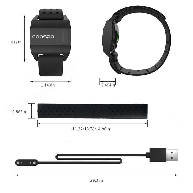 image-COOSPO HW706 Heart Rate Monitor Armband Black