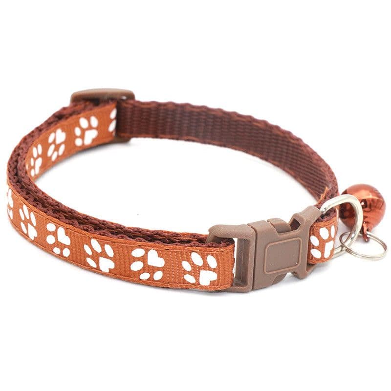 image-Pet Chacha Paw Print Bell Collar, Mixed Color, PP Material, Universal Fit