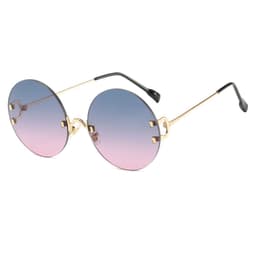 image-Jimila Round Frameless Sunglasses - Gold Metal UV400