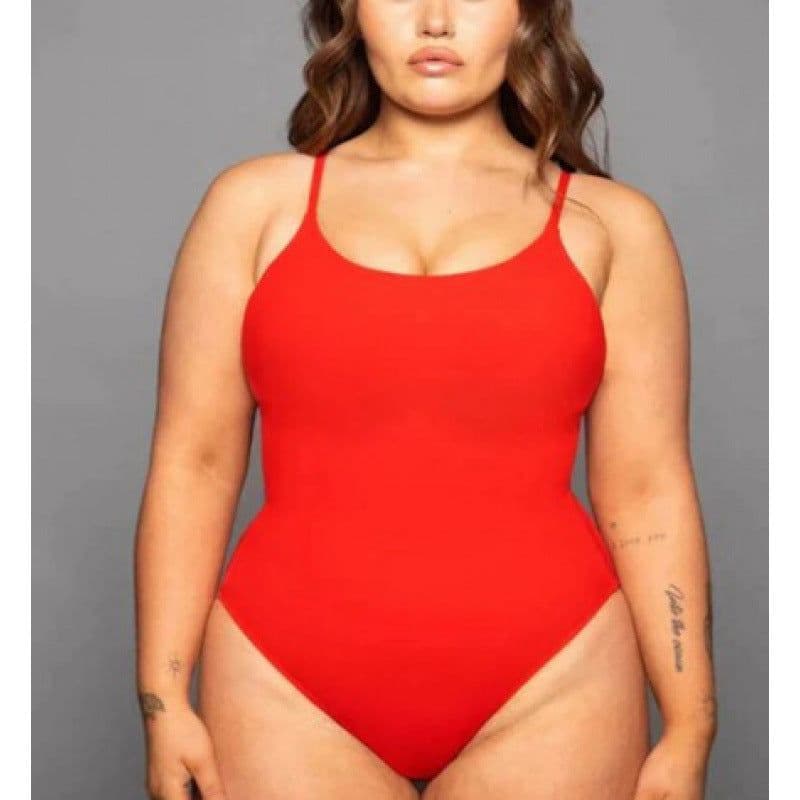image-Women's One-Piece Swimsuit 4XL Milk Silk Solid