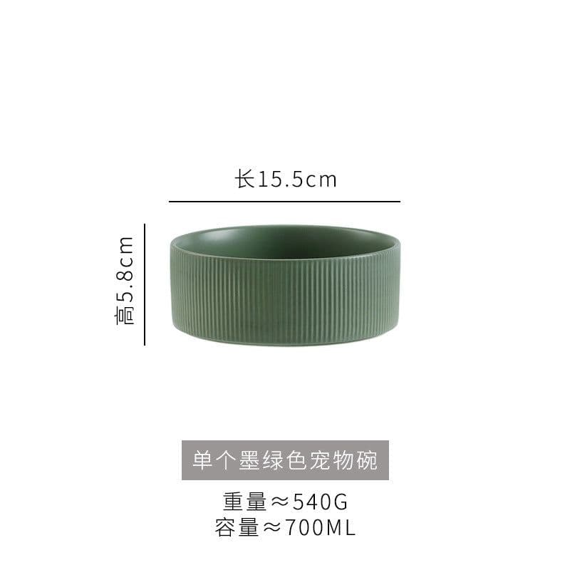 image-Hangyi Ceramics Double Bowl Pet Dish - Wooden Frame, Anti-Knock - 24 Pack