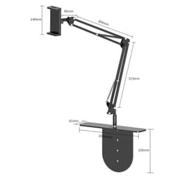 image-Universal Tablet Bracket - Black for iPad, Mobile Phone, 12.9 Inch