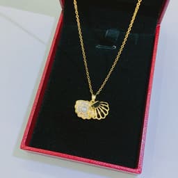 image-Summer Micro-inlaid Pearl Necklace Women's 18k Hollow Chain