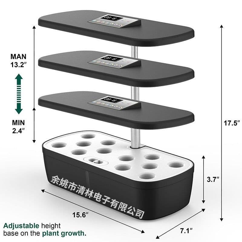 image-LCD Plant Growth Lamp 12-hole Soilless Hydroponics - ZG1003, EU CE