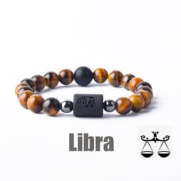 image-Tiger Eye Stone Zodiac Bracelet - Natural Stone Beaded