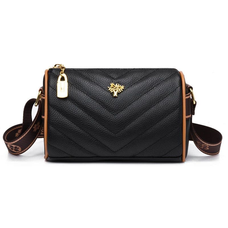 image-Genuine Leather Small Square Crossbody Bag - Green