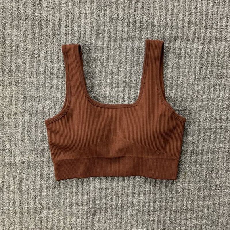 image-2021 Yoga Suit - Brown Four-Piece Set, Short Sleeve, Leggings, Size S